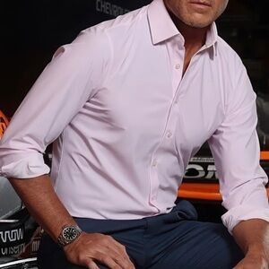 NWOT Collars & Co Light Pink Twill Apex Performance Dress Shirt XXL 2XL